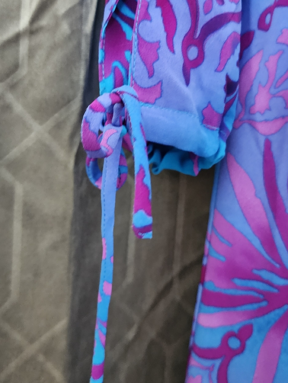 Mlle Gabrielle Blue & Purple Floral Shift Dress - Picture 3 of 5